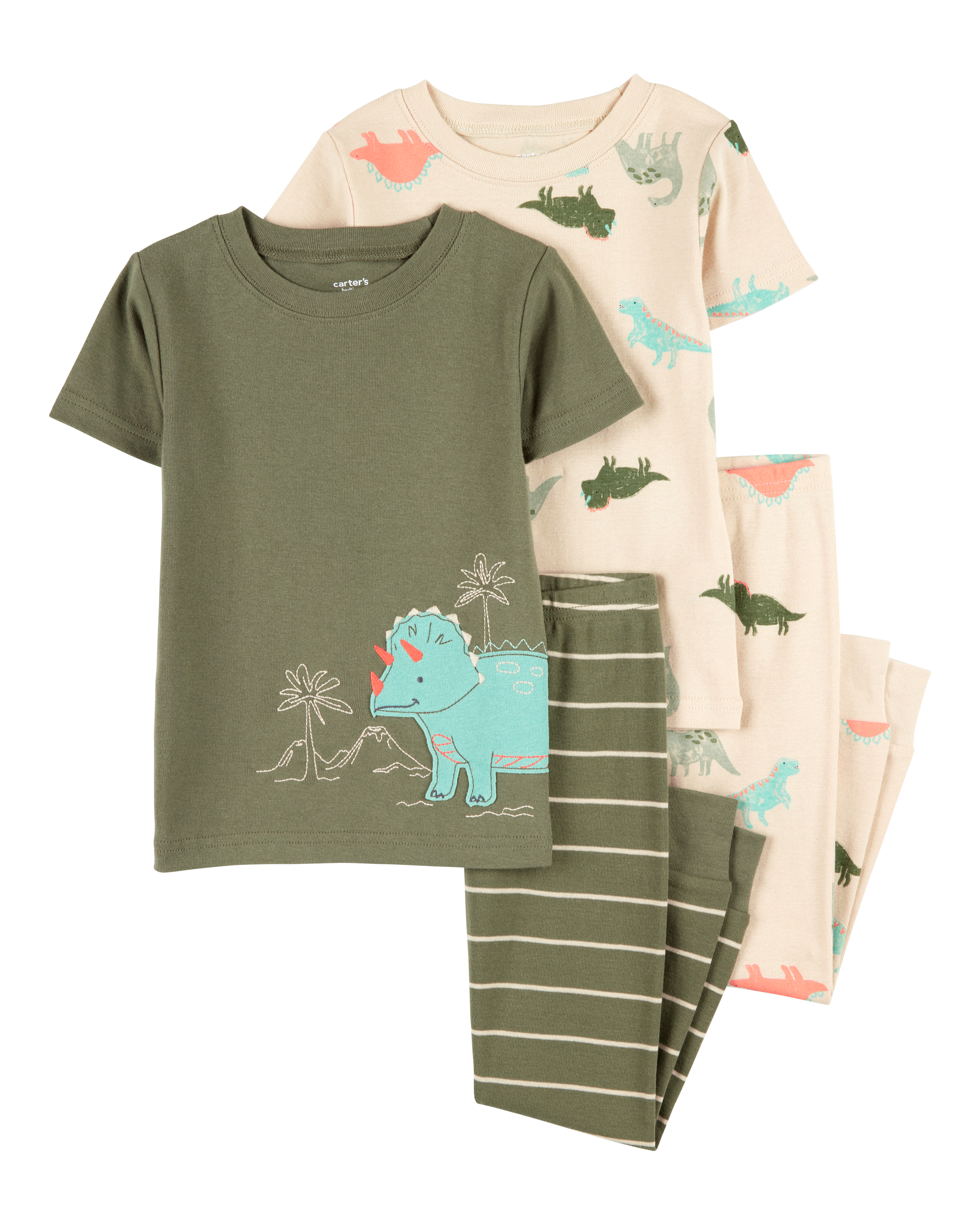 Toddler Boy 4-Piece Dinosaur Cotton Pajamas