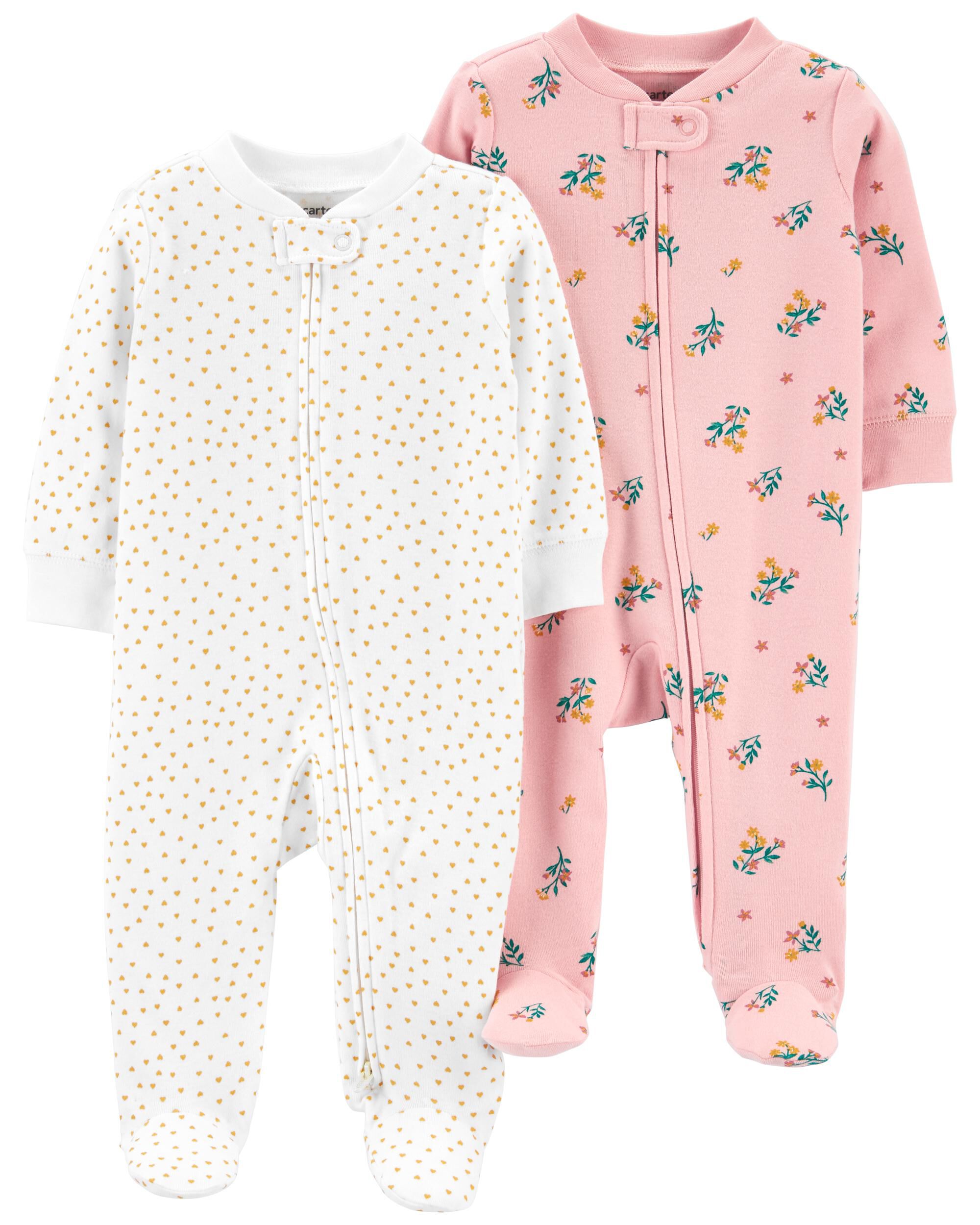 *CLEARANCE* 2-Pack Cotton Zip-Up Sleep & Plays