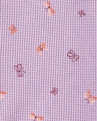 Product image 2 of Toddler 1-Piece Butterfly Waffle Knit Footie Pajamas