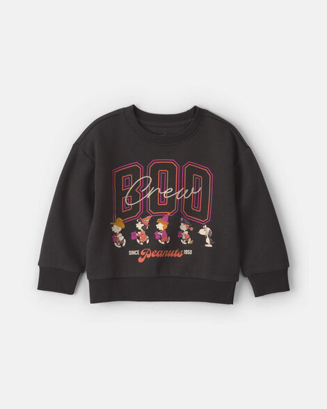 toddler boy 'boo crew' peanuts snoopy halloween pullover sweatshirt - black