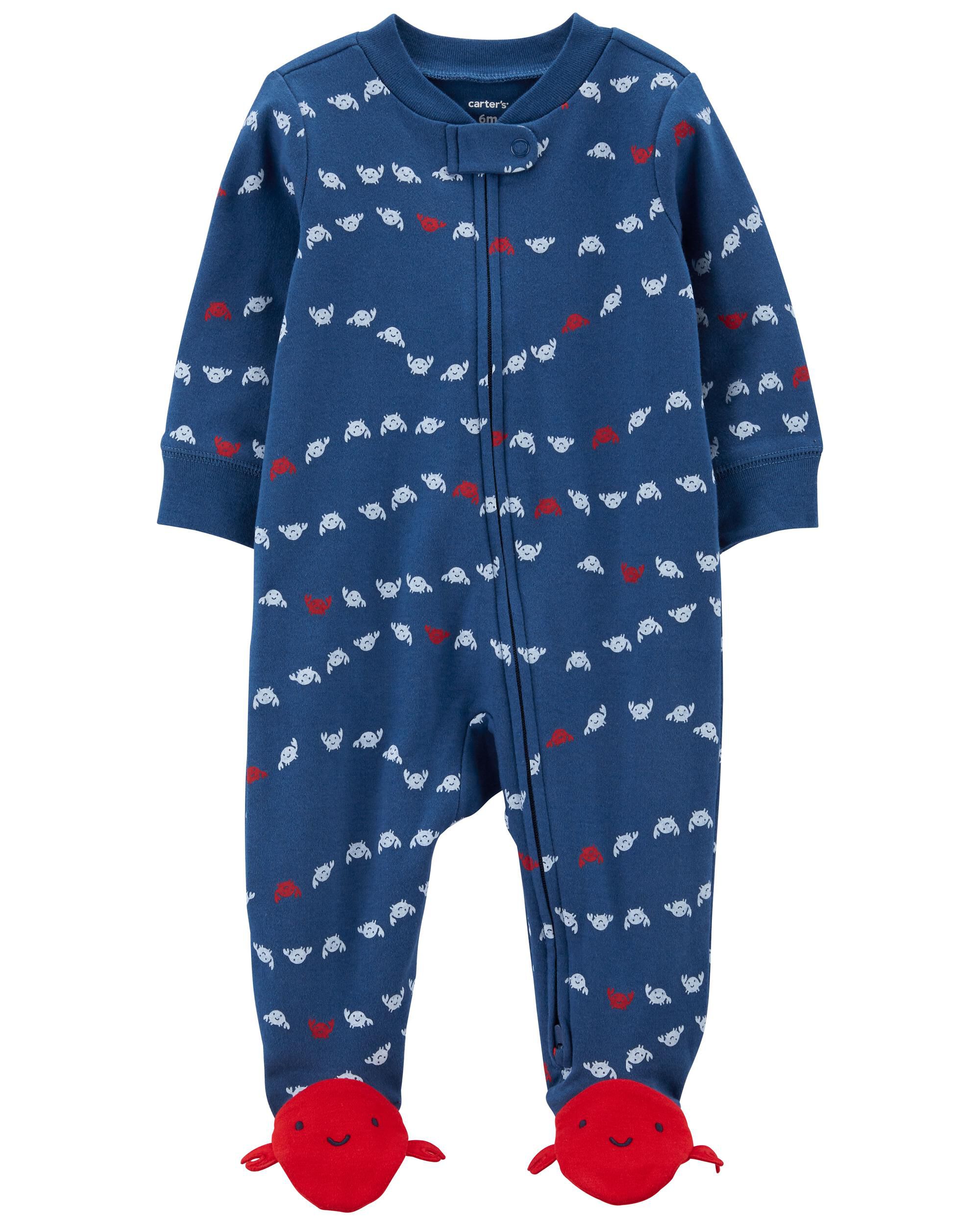 Baby Crab 2-Way Zip Cotton Sleep & Play Pajamas - Carter's