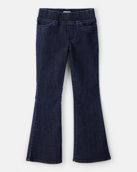 Girls Mid-Rise Denim Pull-On Bootcut Jeans - Blue