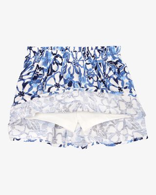 Product image 2 of Toddler Floral Linen Look-alike Pull-On Skort - Blue