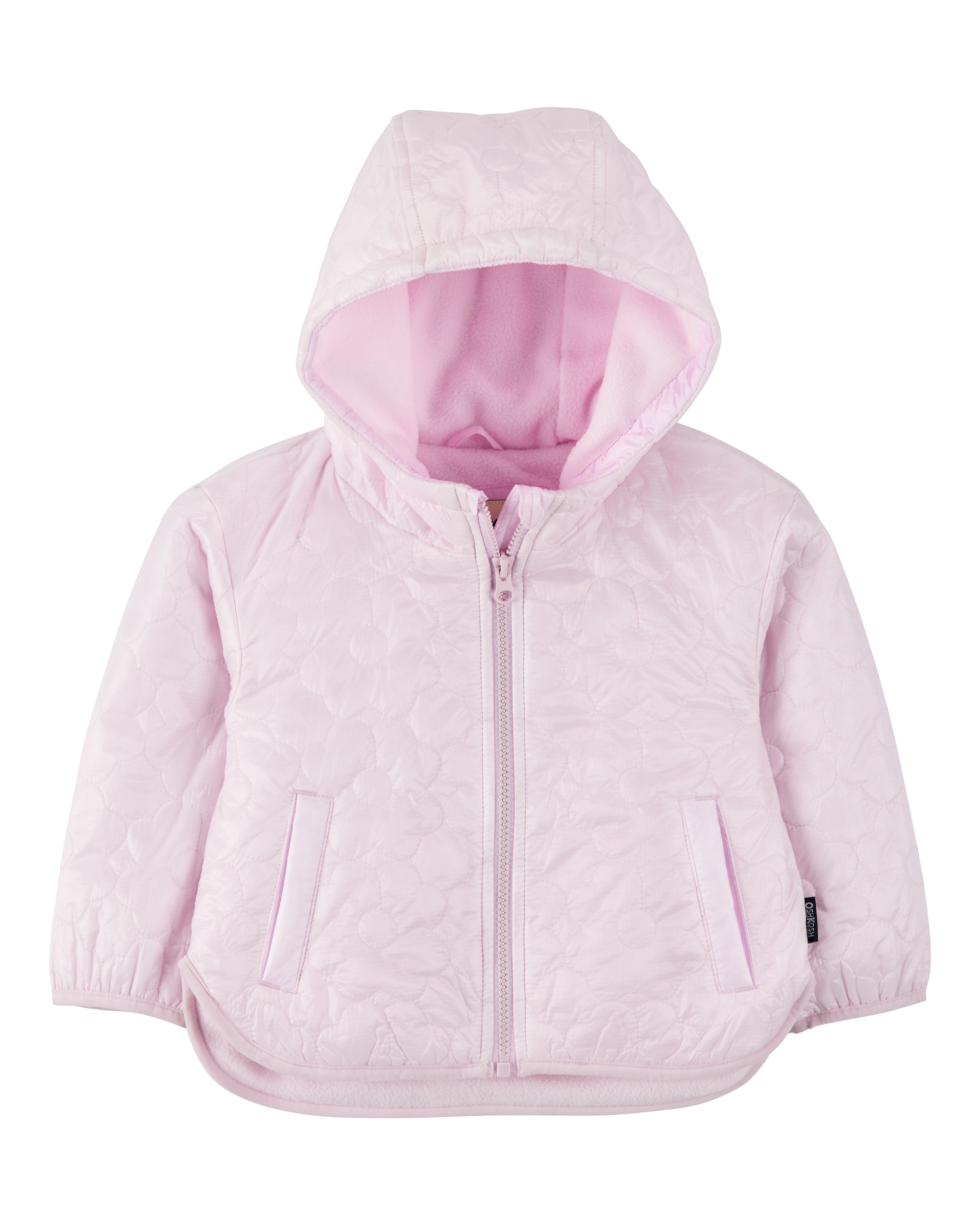 Baby Girl Floral Quilted Midweight Jacket - Pink