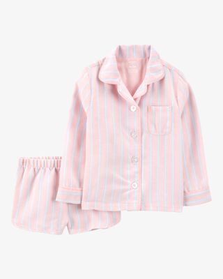 Toddler Bee Print Loose Fit 2-Piece Pajamas - Blue