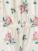 White - Kid Floral Cotton Romper, Selected