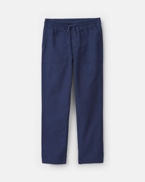 boys canvas pull-on pants - navy