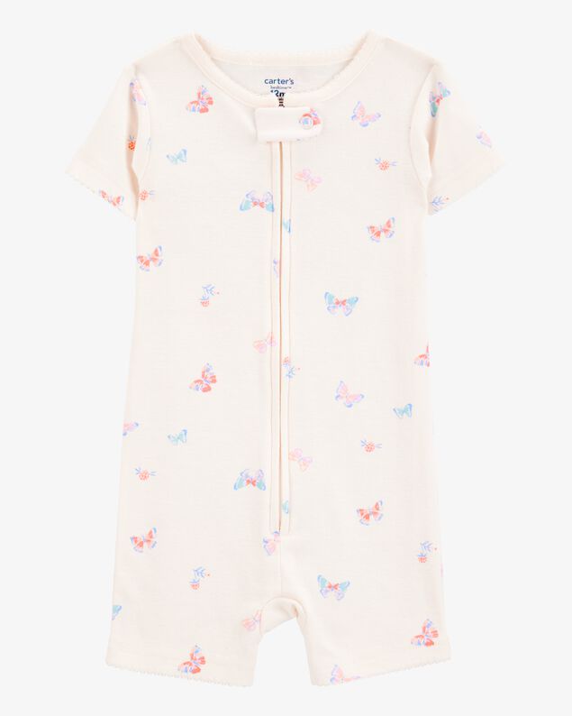 Product image 1 of Toddler 1-Piece Butterfly 100% Snug Fit Cotton Romper Pajamas - Ivory