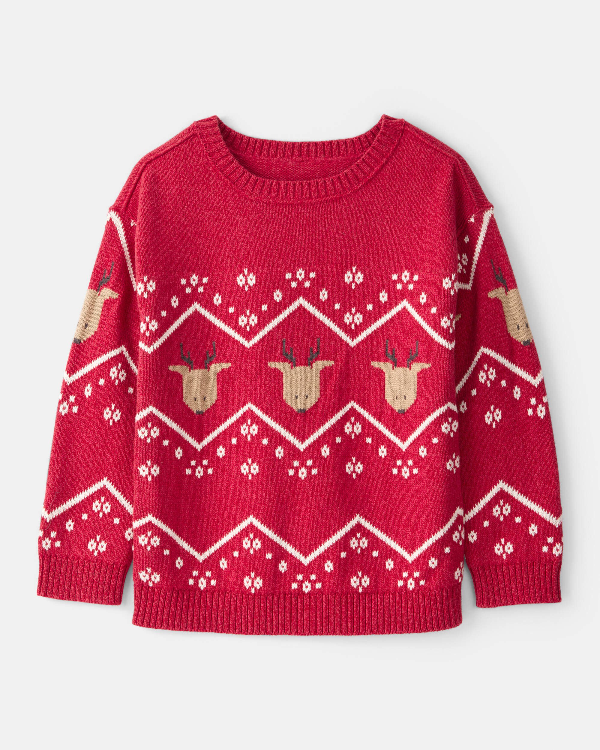 Boys Red Holiday Reindeer Sweater