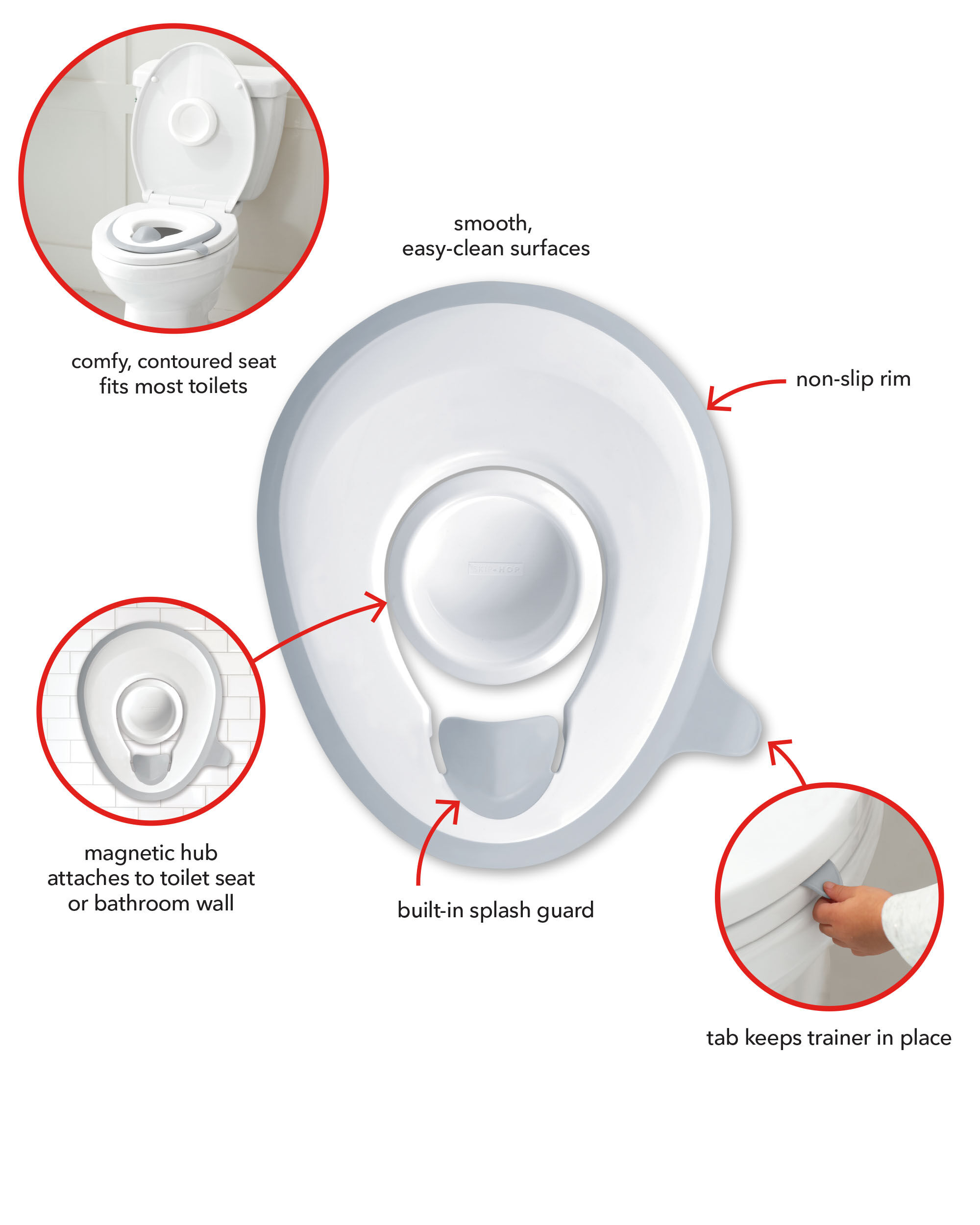 Easy-Store Toilet Trainer - White - Skip Hop | Carter's