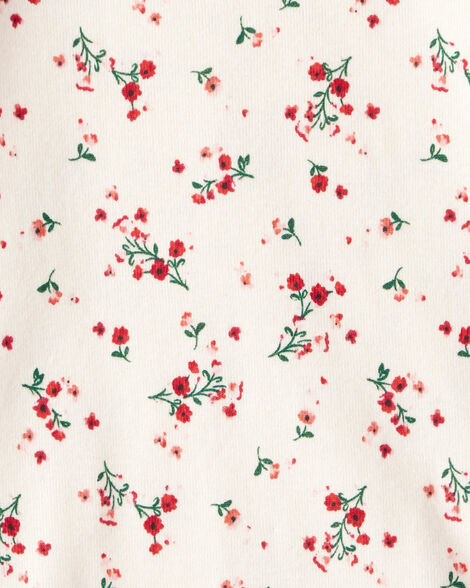 Product image 4 of Baby Girl 3-Piece Floral Merry Cotton Bodysuits & Pant Set - White/Red