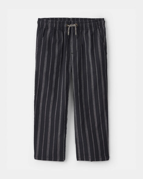 toddler boy striped pants - black