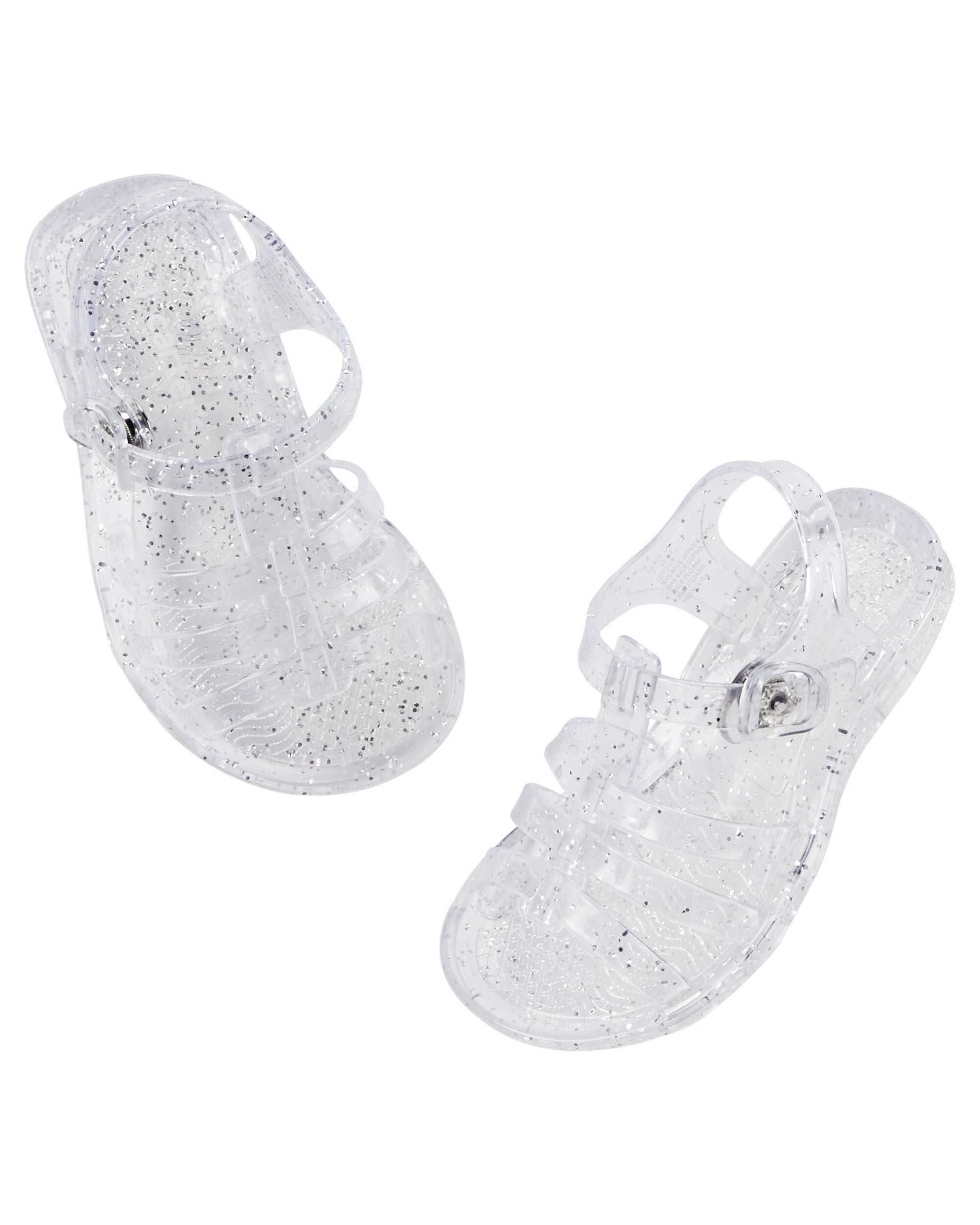 clear sparkle jelly sandals