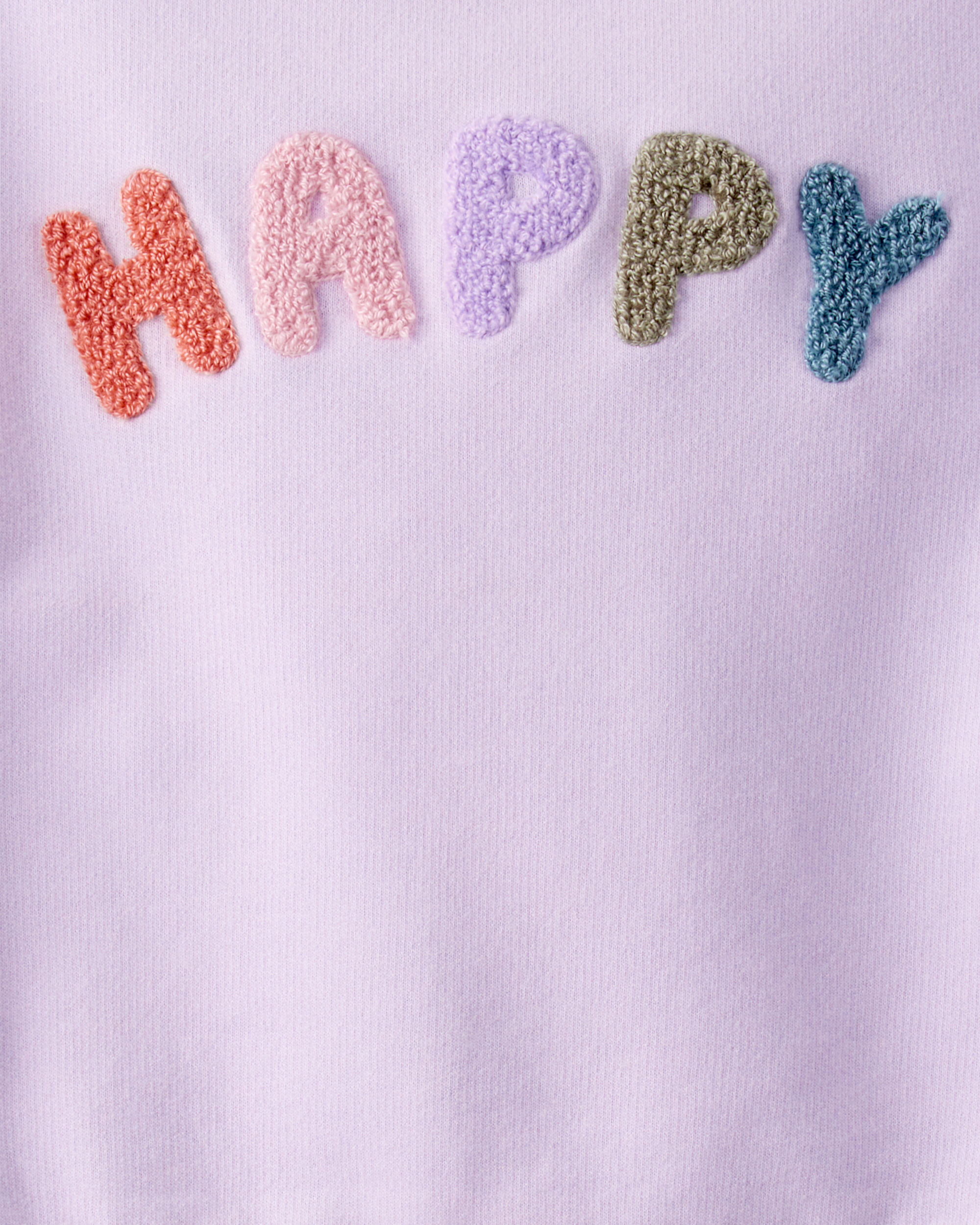 Toddler Girl 2-Piece Happy Pullover Sweatshirt & Cargo Joggers Set - Purple