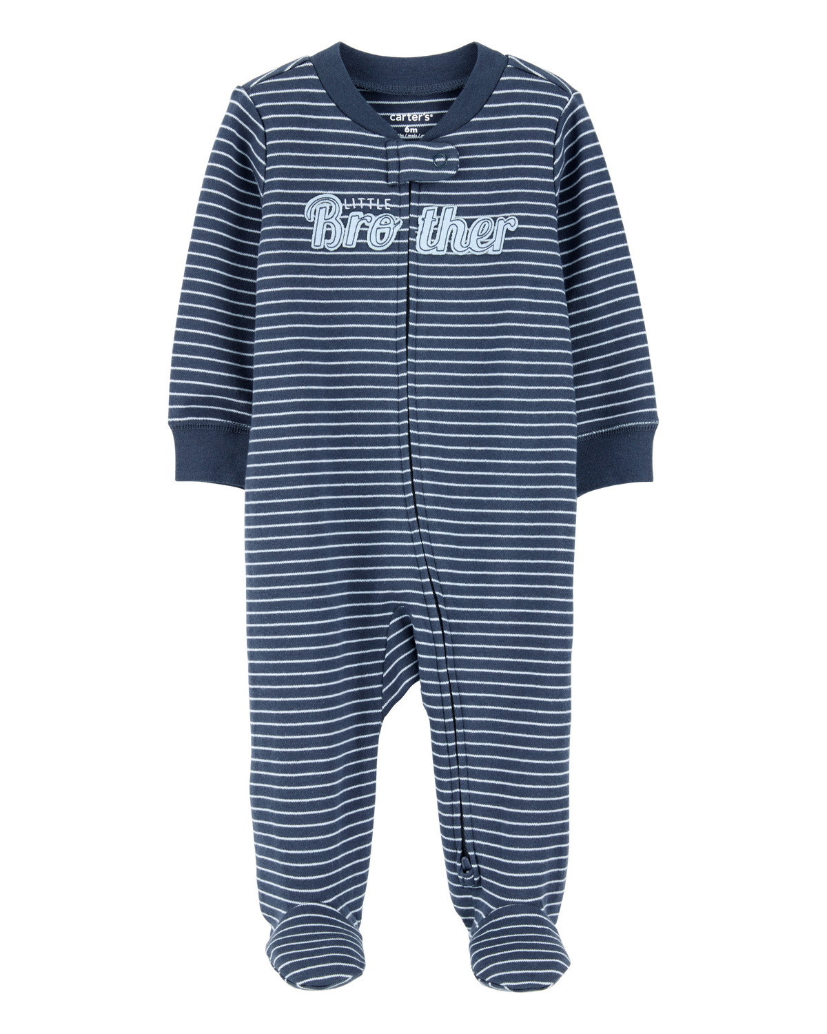 JJ BOYS　2冊 Baby Boy Striped Little Bro 2-Way Zip Cotton Sleep & Play