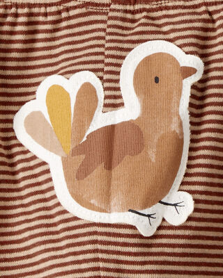 Product image 2 of Baby My First Thanksgiving Cotton Long-Sleeve Tee & Pant Set - Brown/Cream