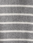 Grey - Baby Organic Cotton Rib Sweater Knit Set in Stripes, Selected
