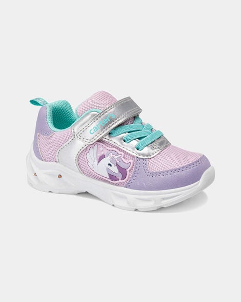 toddler girl light-up unicorn athletic sneakers