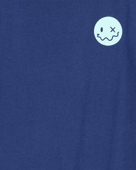 Product image 3 of Kid Smiley Face Short-Sleeve Graphic Tee - Navy
