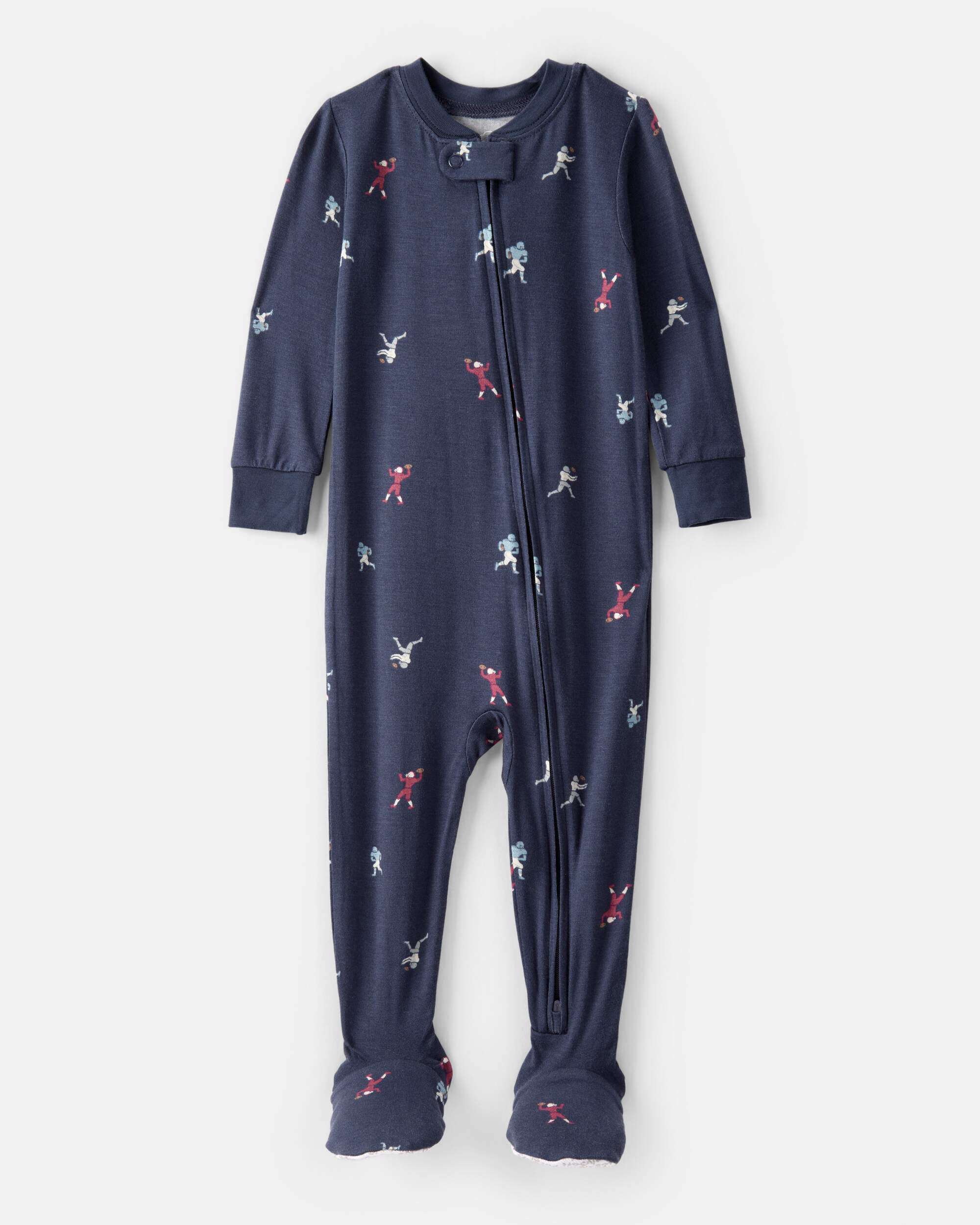 Baby Boy PurelySoft Long-Sleeve 2-Way Zip 1-Piece Pajamas