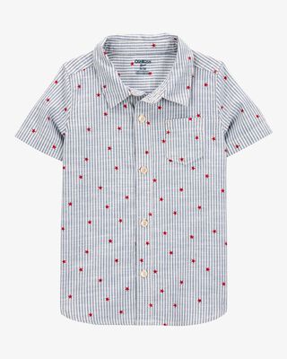 Product image 1 of Toddler Striped Star Print Button-Front Shirt