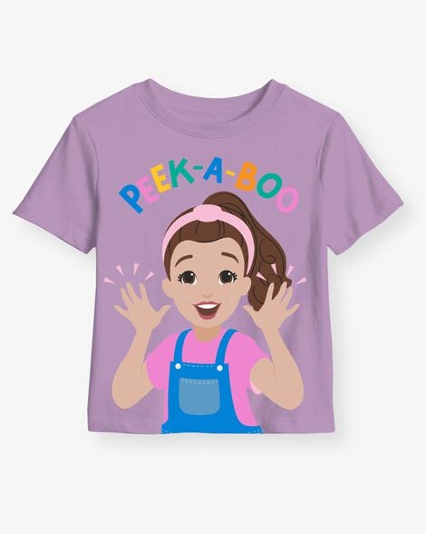 Product image 1 of Toddler Ms. Rachel™ 'Peek-a-Boo' Short-Sleeve Graphic Tee - Purple