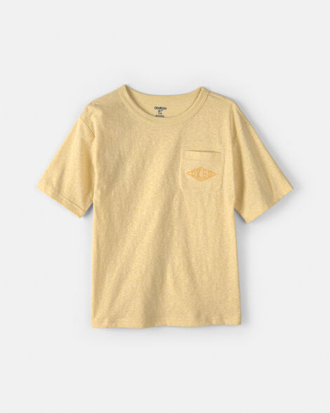 Kid OshKosh Logo Embroidered Pocket Graphic Tee - Yellow