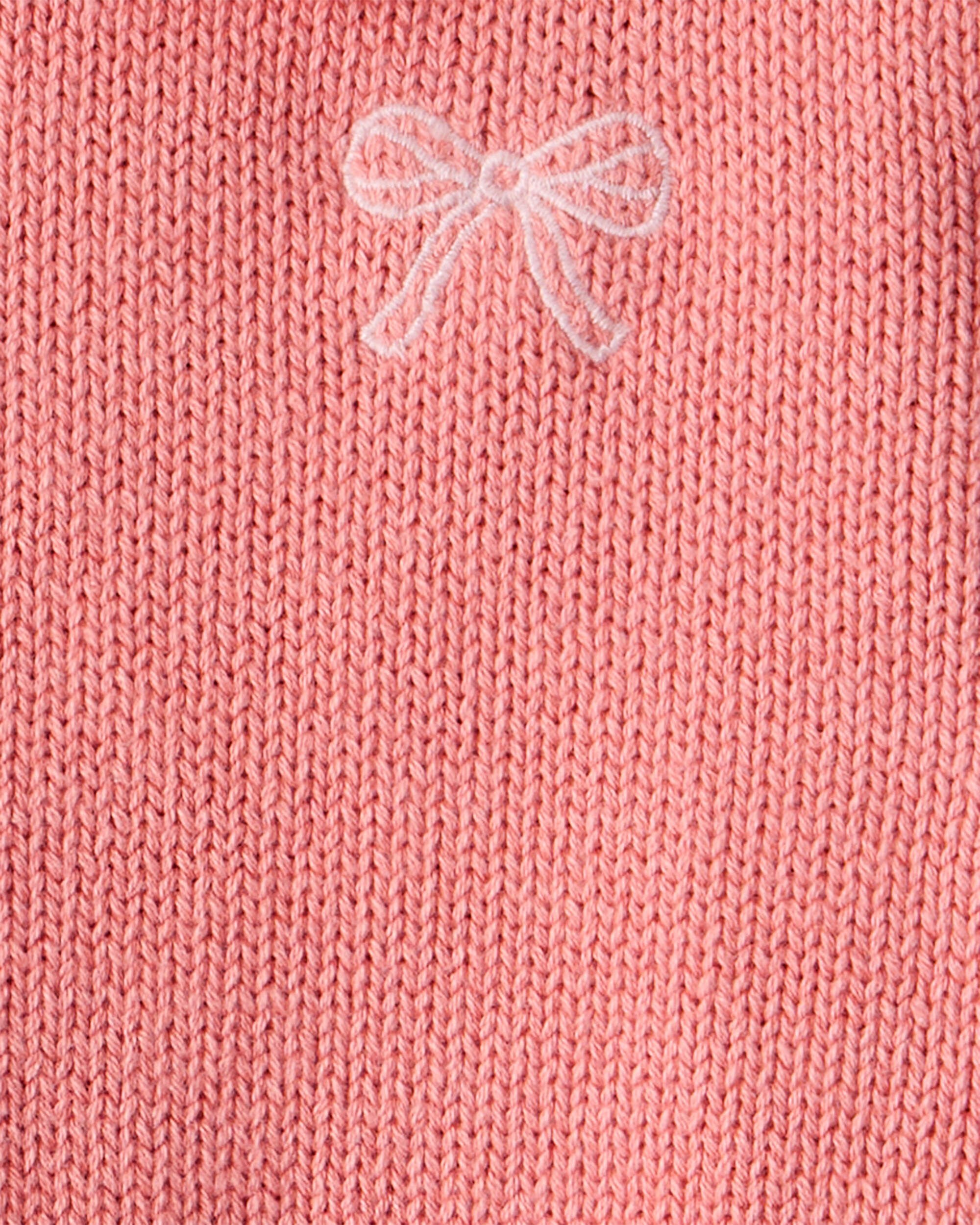 Baby Girl 2-Piece Bow Sweater & Plaid Skirt Set - Pink