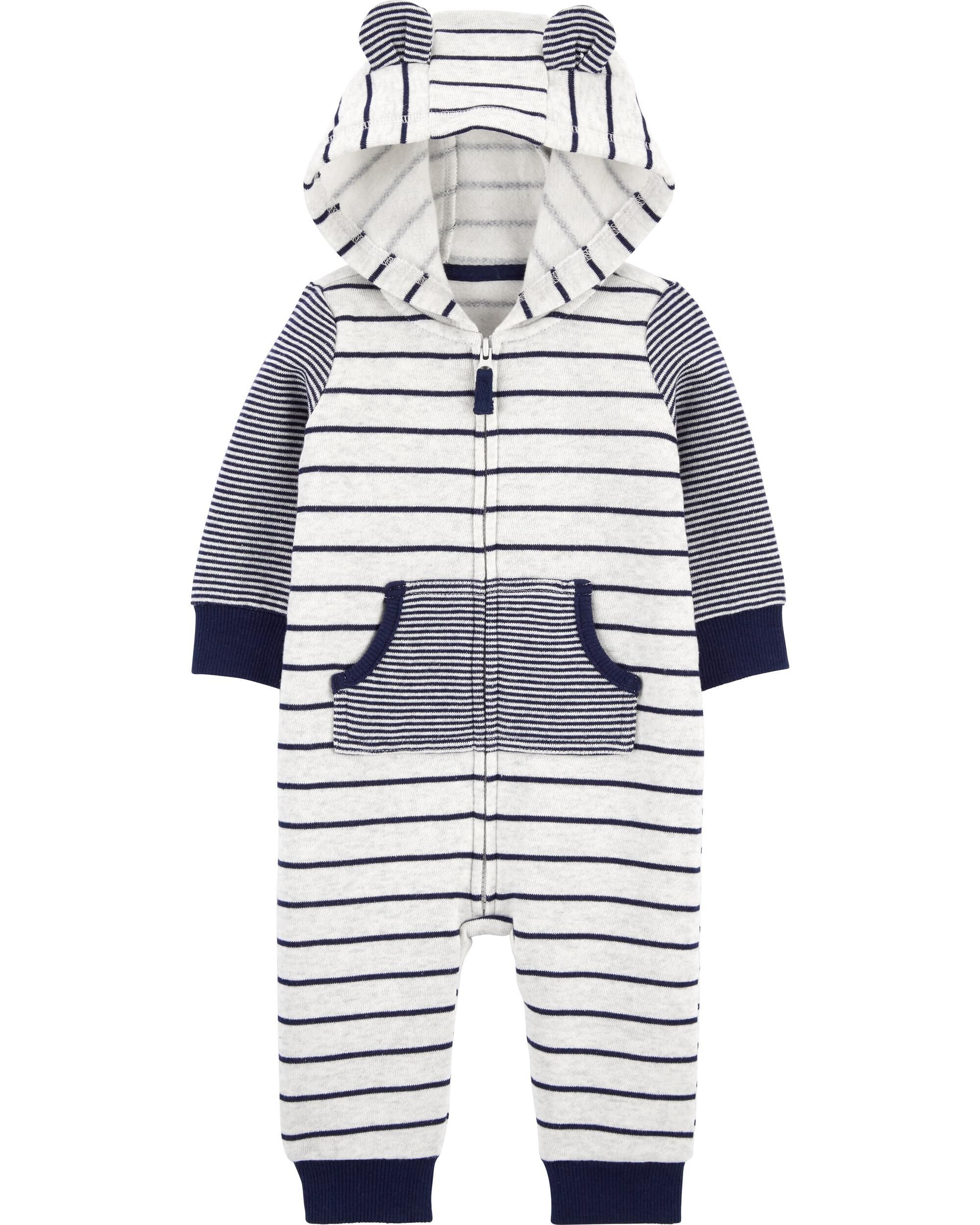 *DOORBUSTER* Striped Zip-Up Fleece Jumpsuit