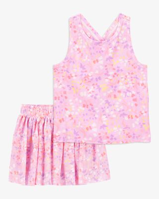 Product image 1 of Kid 2-Piece Floral Active Racerback Tank & Stretch Skort Set