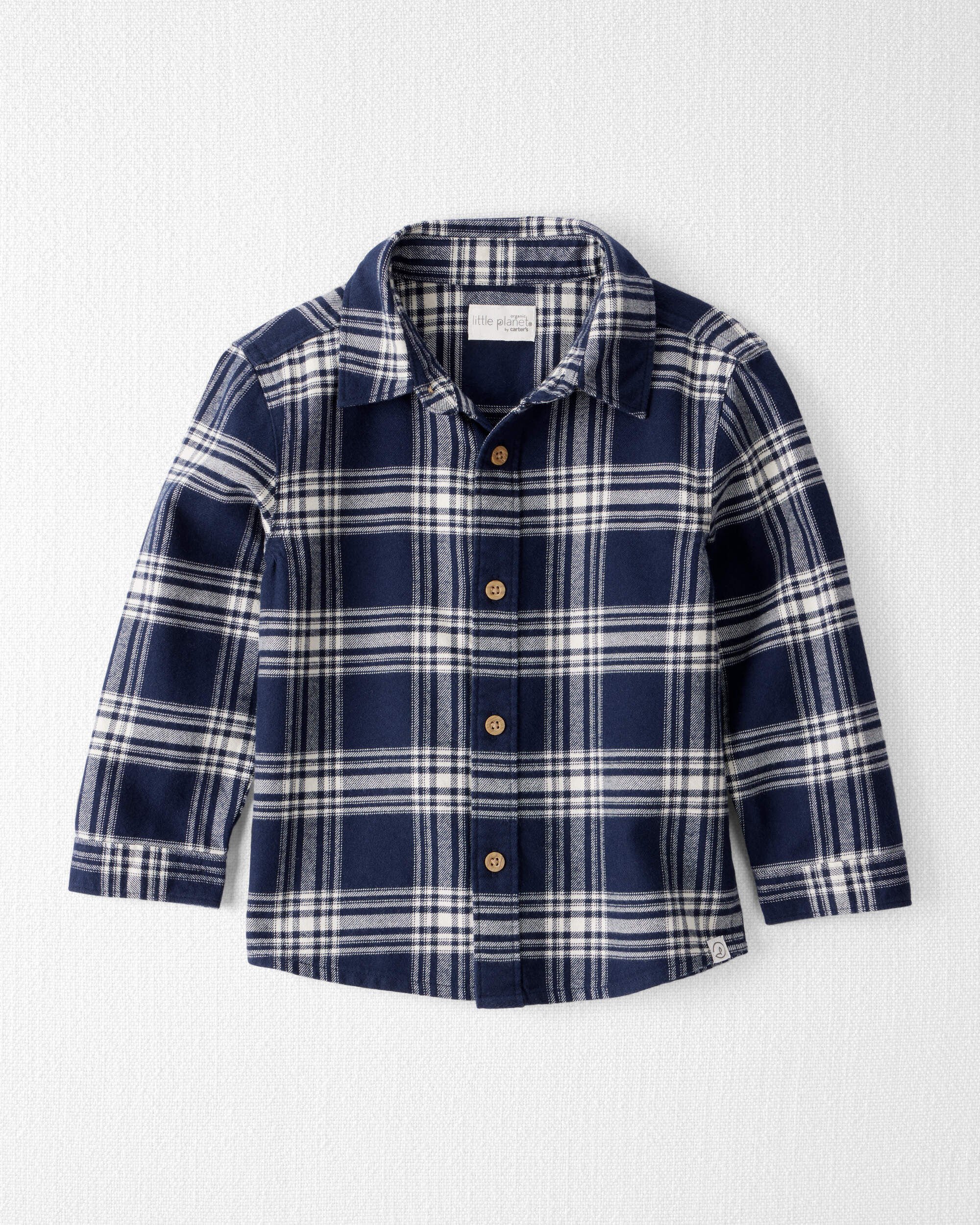 Toddler Organic Cotton Button-Front Flannel Shirt