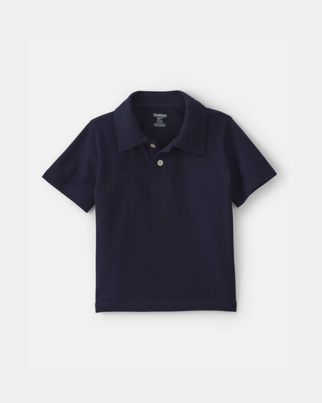 Toddler Boy Uniform Piqué Polo Shirt - Navy