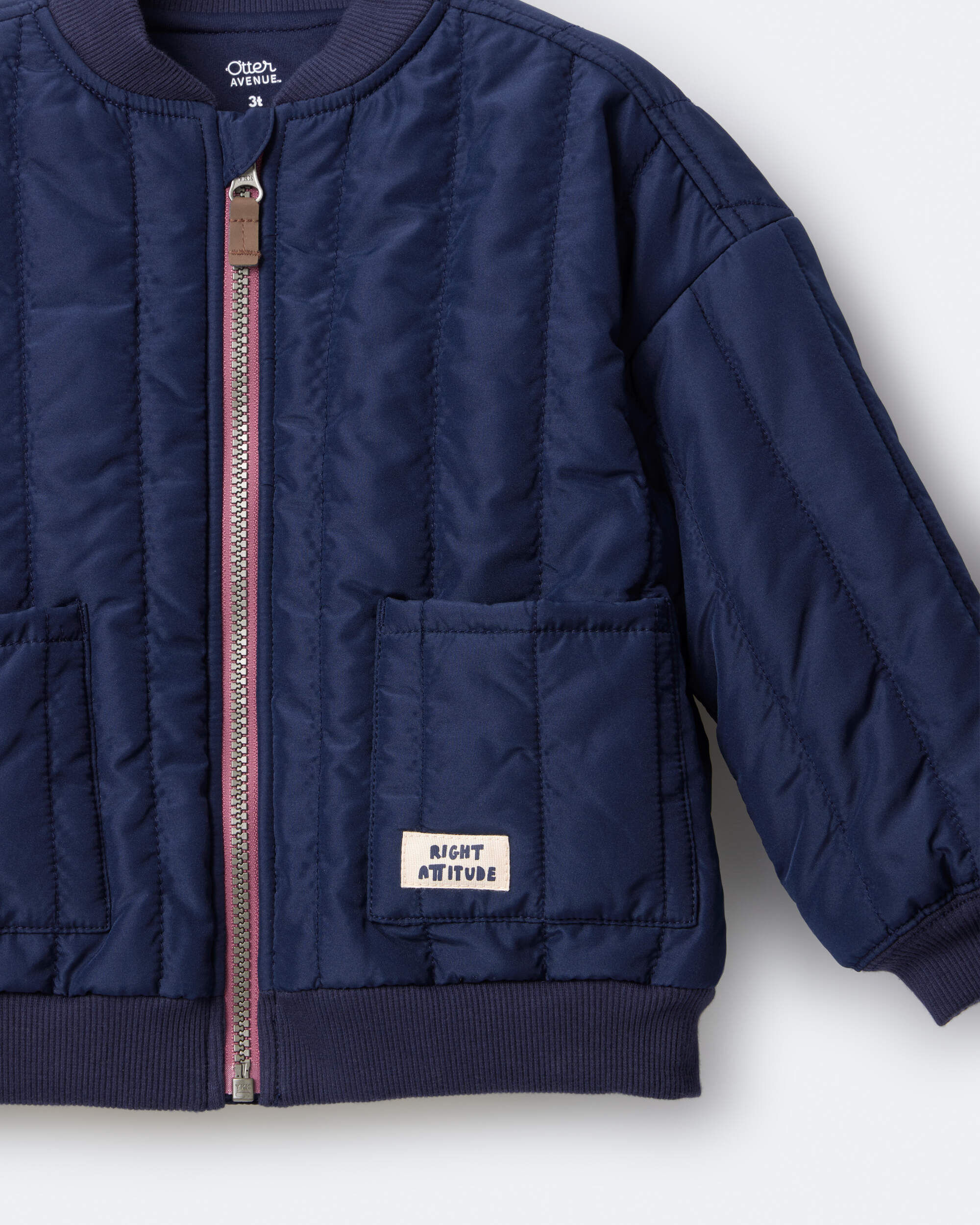 Toddler Quilted Bomber Jacket - Navy - Otter Avenue | Carter's