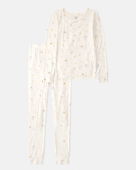kids constellation purelysoft 2-piece pajama set - cream