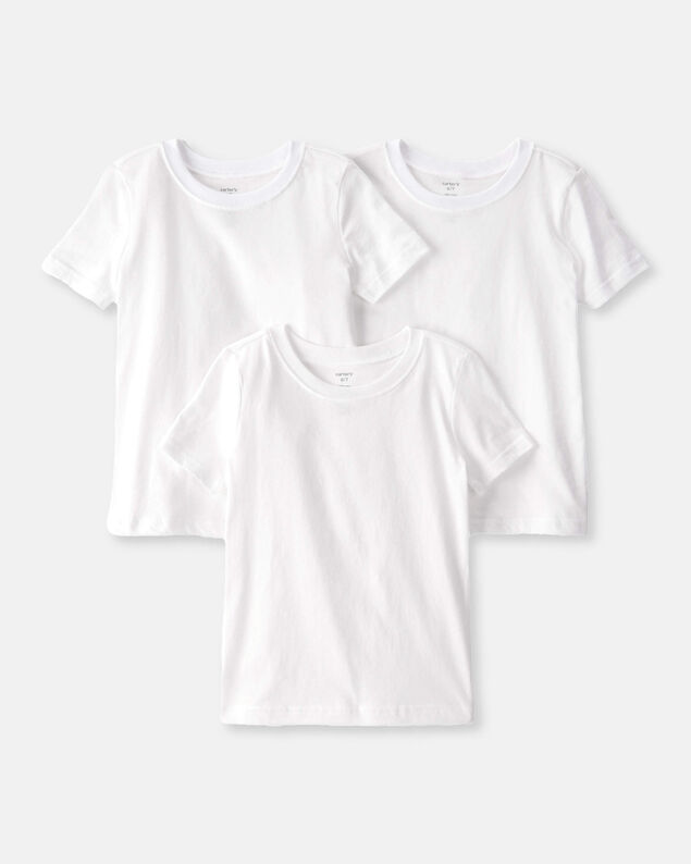 Product image 1 of Kid 3-Pack Basic Short-Sleeve Tees - White
