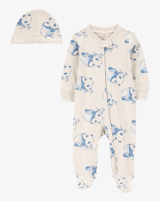 Product image 1 of Baby Panda 2-Piece Sleep & Play Pajamas and Cap Set