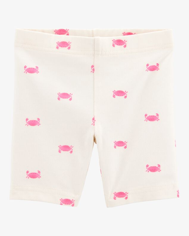 Product image 1 of Baby Girl Crab Print Bike Shorts - Ivory