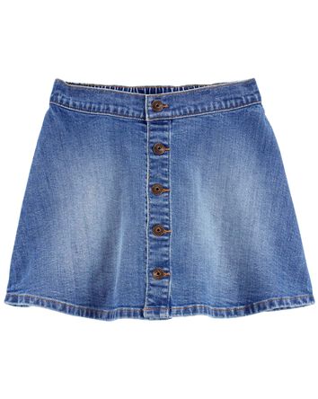 Kid Button-Front Denim Skirt
