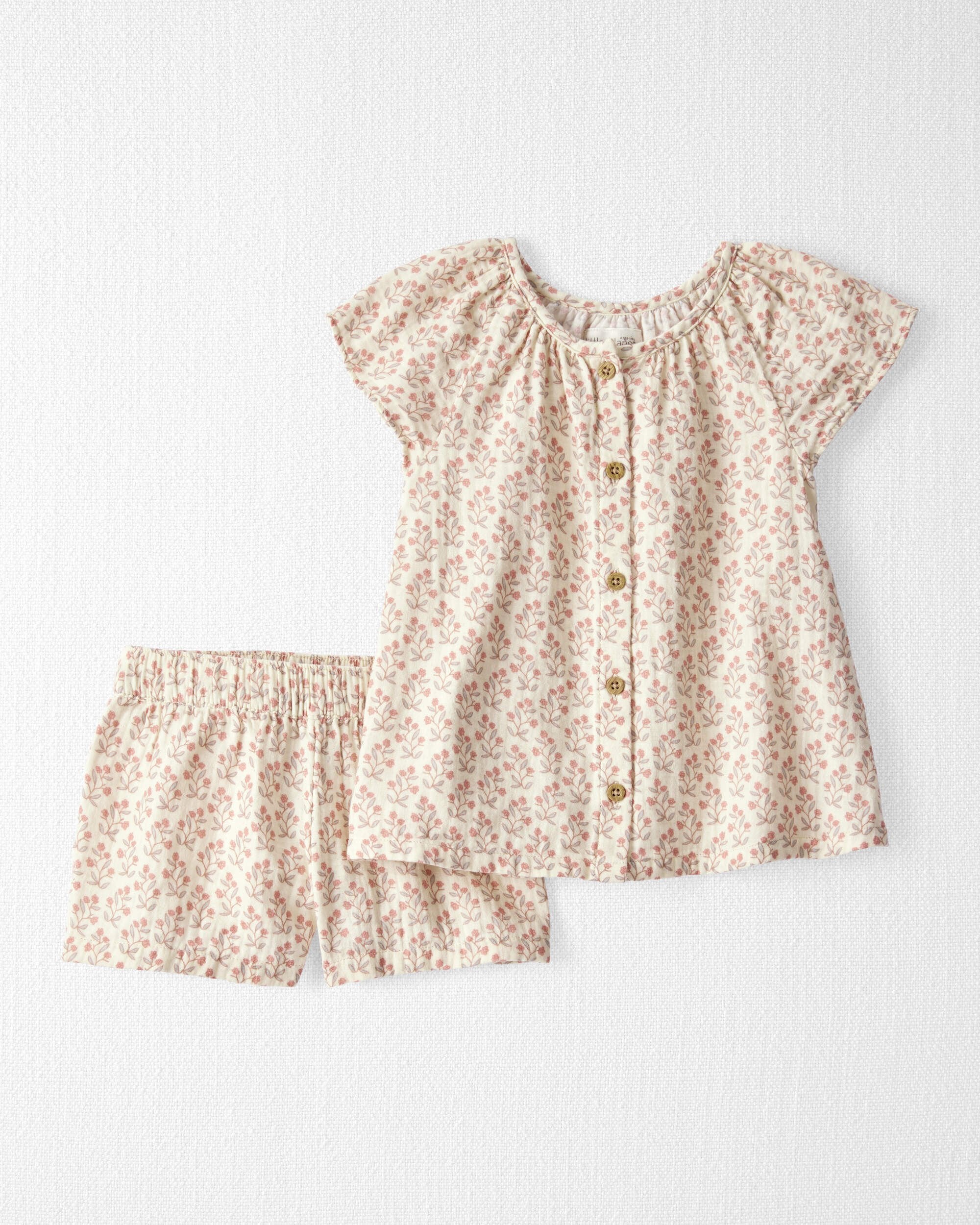 Toddler 2-Piece Organic Cotton Flutter Sleeves Set - Little Toddler 2-Piece Organic Cotton Flutter Sleeves Set - Little