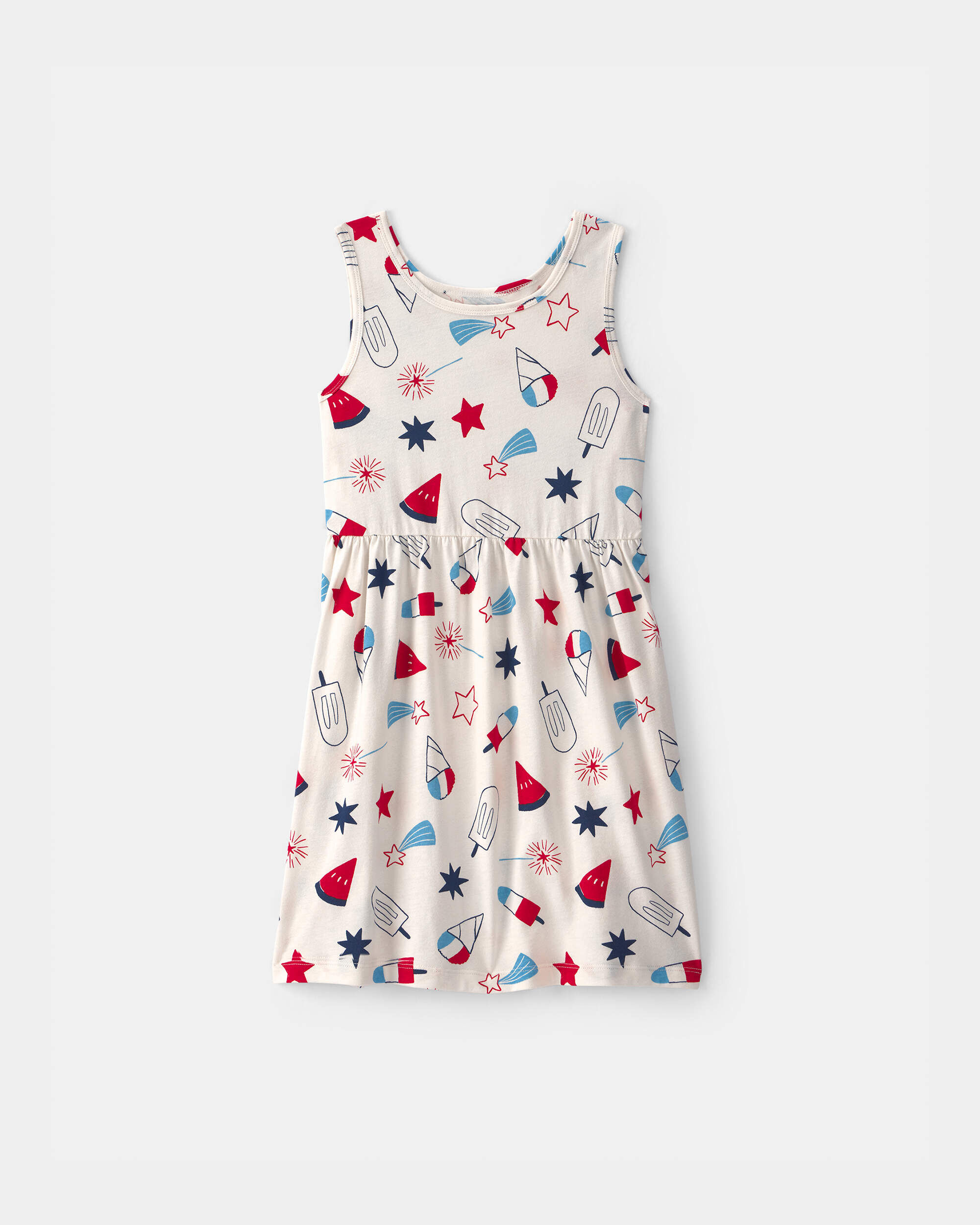 Carters girls fourth of july popsicle sleeveless knit dress 10 Cream 10$