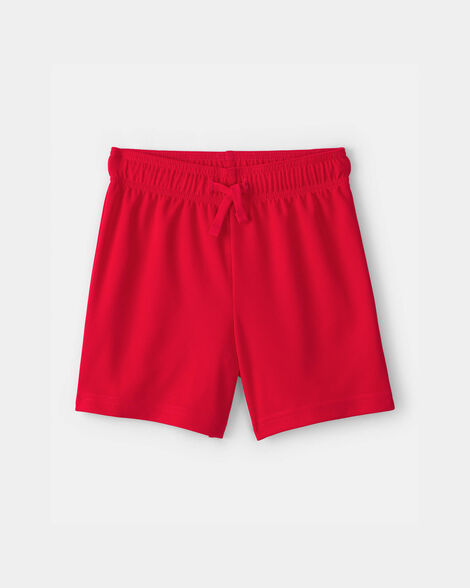 toddler boy mesh active shorts - red