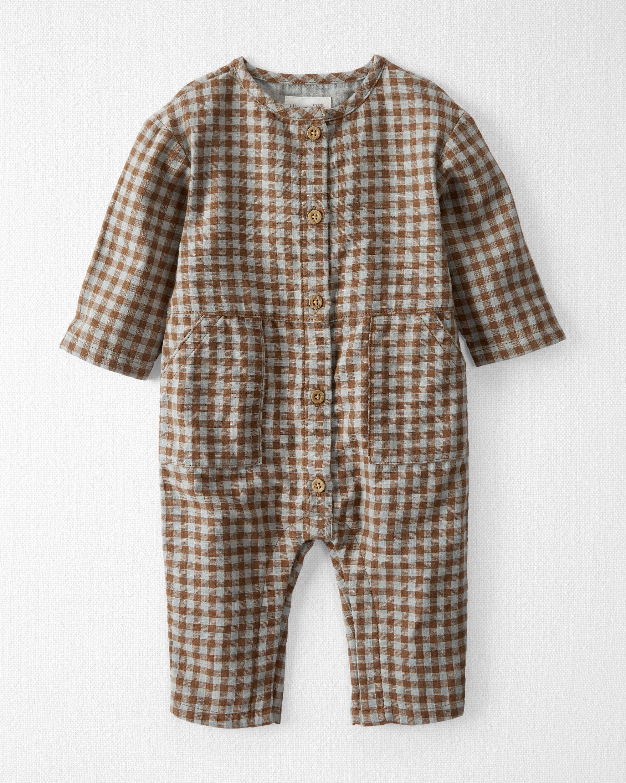 ロンパース・カバーオール organic zoo blue gingham jumpsuit 1-2y organic zoo Pottery Blue Gingham Artisan Jumpsu