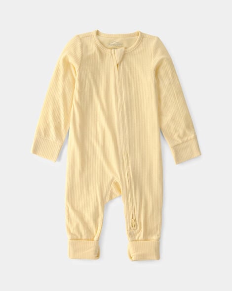 baby 2-way zip purelysoft sleep & play pajama - yellow
