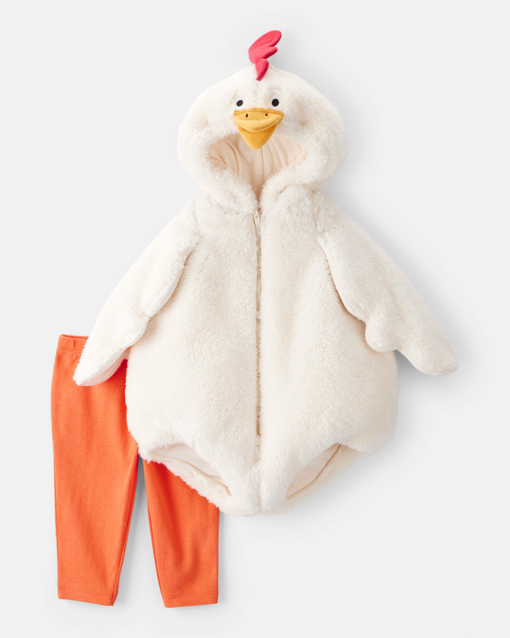 Baby 2-Piece Chicken Halloween Costume - White/Orange