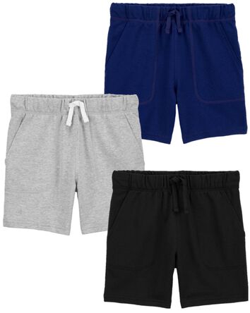 Kid 3-Pack Pull-On Cotton Shorts