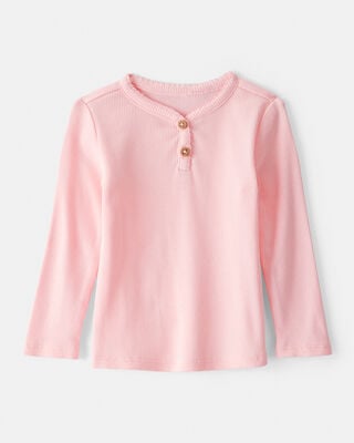 Baby Girl Heart Print Long-Sleeve Flannel Shirt - Cream