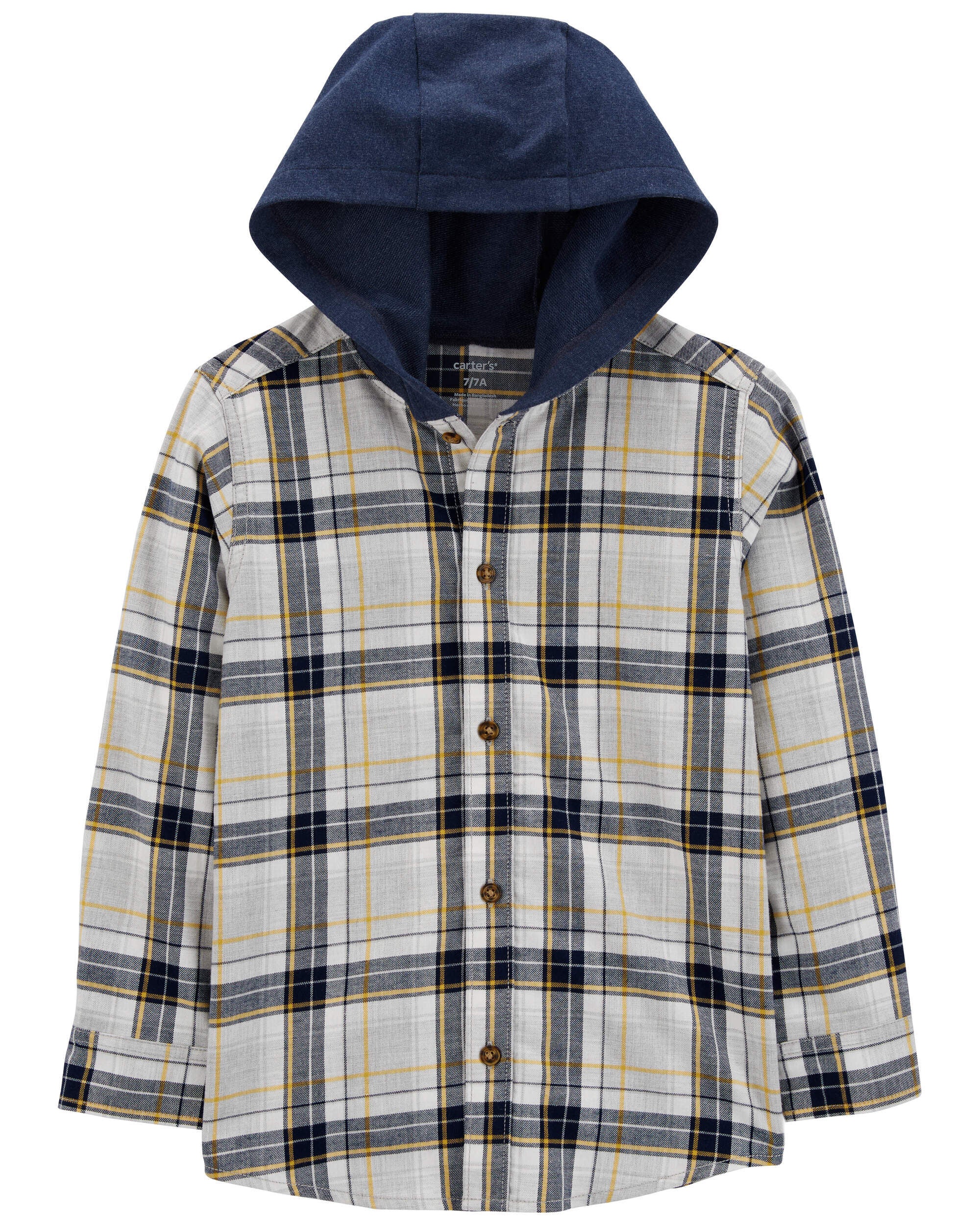 Kid Plaid Hooded Button-Down Shirt - Carter's | Carter's