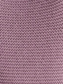 Plum Purple - Baby Girl Organic Cotton Sweater Knit Overalls, Selected