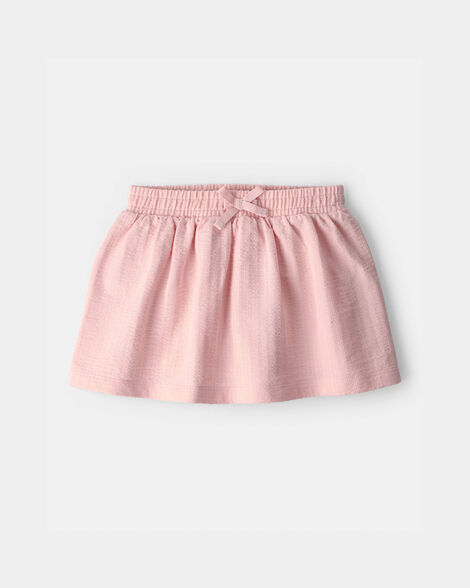toddler girl seersucker skort - pink