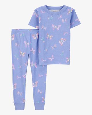 Product image 1 of Toddler 2-Piece Butterfly 100% Snug Fit Cotton Pajamas - Purple